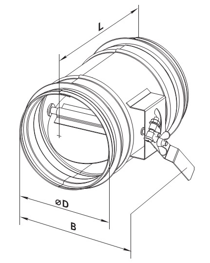 Креслення дроссель-клапана вентс круглого